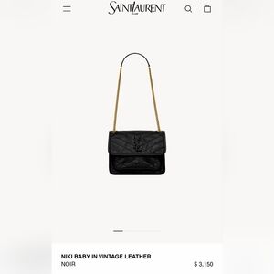 Saint Laurent Niki Baby in Noir Vintage Leather